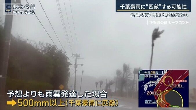 予想よりも雨雲が発達した場合