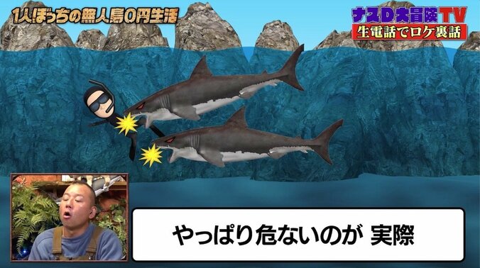 ナスD「かなり命がけ」サメの捕食を間近で目撃…海中で直接対決も 5枚目