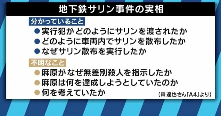 地下鉄サリン事件から23年、真相を語らなかった松本死刑囚 森達也氏「麻原裁判は、やり直されるべき」