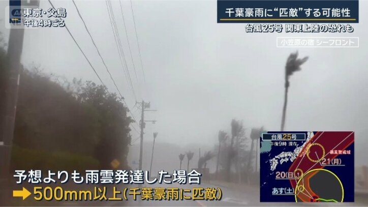 予想よりも雨雲が発達した場合