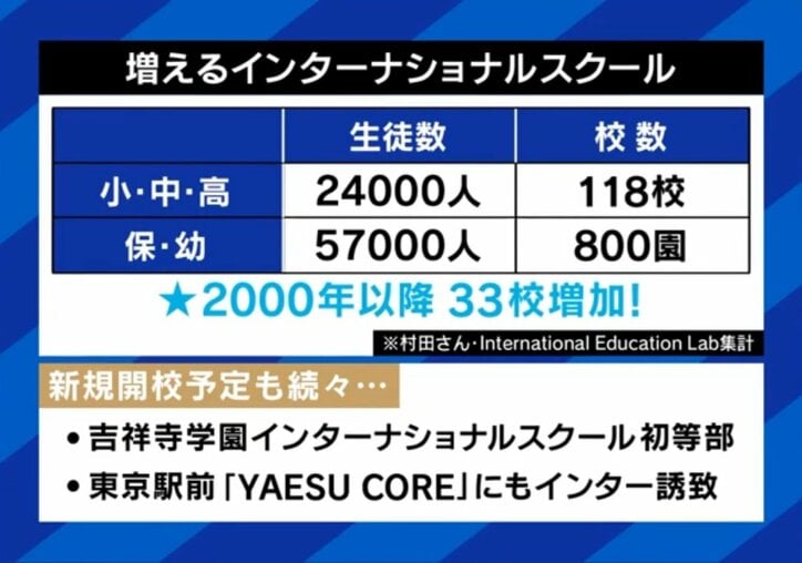 増えるインターナショナルスクール