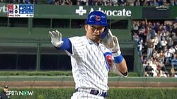 鈴木誠也 “あと一歩でホームラン”の三塁打放ち8戦連続安打！ カブス打線沈黙のなかチーム初ヒットで球場大興奮