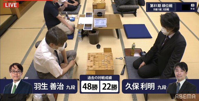 羽生善治九段VS久保利明九段 戦型は「四間飛車」に／将棋・順位戦B級1組 1枚目