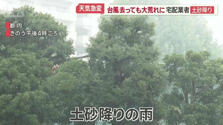 土砂降りの雨