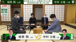 名人挑戦経験者の稲葉陽八段と王座1期の中村太地八段による同学年対決！白星を飾るのはどっちだ／将棋・順位戦A級