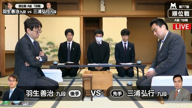 羽生善治九段、名人挑戦＆タイトル100期へ大事な一局　段位の肩書きでは29年ぶりに対局中／将棋・順位戦A級 1枚目