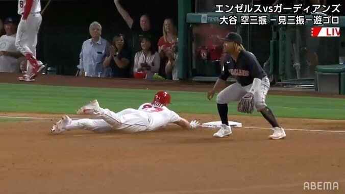 まさにMVPクラス 大谷翔平の“兄貴”トラウトがド迫力のベースランニング 加速する巨体に地元ファンも総立ち「爆走筋肉！」「アメフト選手みたい」 1枚目