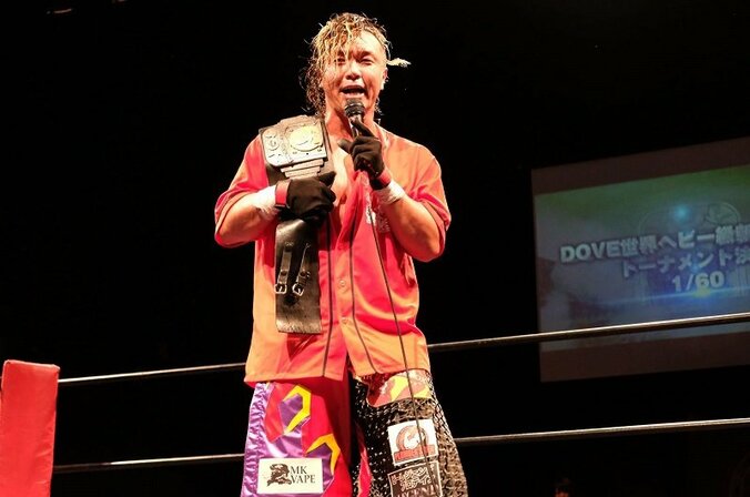 谷嵜なおき、ダブプロレス王座奪取！5.3BASARA後楽園で木高イサミとダブルタイトル戦へ！ 1枚目