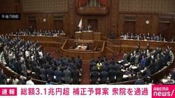 総額3.1兆円超 補正予算案 衆院を通過