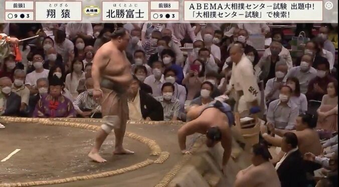 大関に“変化”で敗れた北勝富士　翌日、翔猿相手に仕掛け秒殺「やられたらやり返す」「倍返しだ！」視聴者興奮「変化なの？」疑問の声も 1枚目