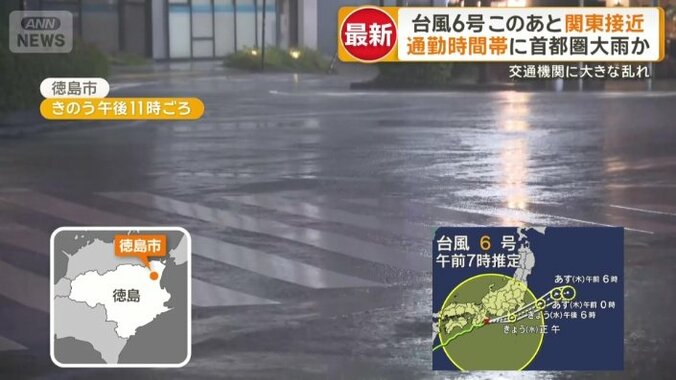 路面に激しく打ちつける雨