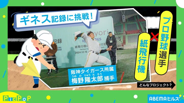 【写真・画像】なんて軌道だ…プロ野球選手が全力で「紙飛行機」→やり投げみたいに突き刺さる！ 衝撃の日本記録達成の瞬間　1枚目