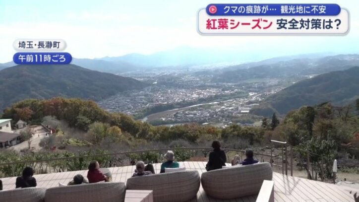 山からの景色を一望できるテラス