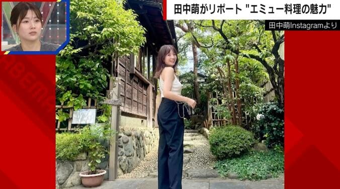 田中萌アナウンサーのオフショット