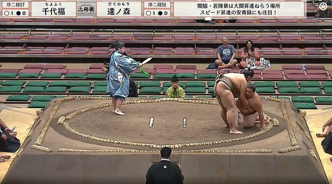 突然、崩れ落ちる力士