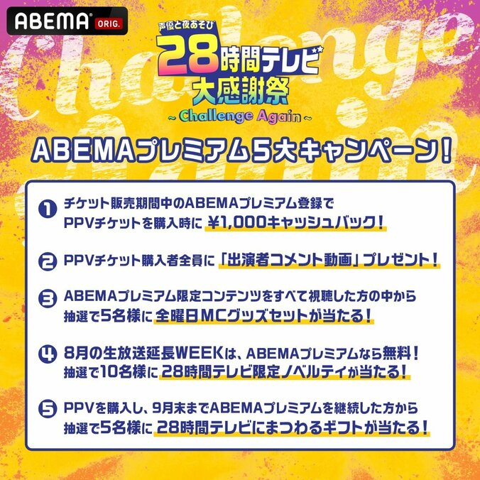 『声優28時間テレビ』全タイムスケジュール公開！豪華ゲスト目白押しの“あそび”尽くしラインナップ 11枚目