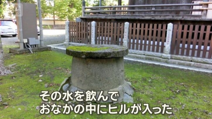 井戸の水を飲み…