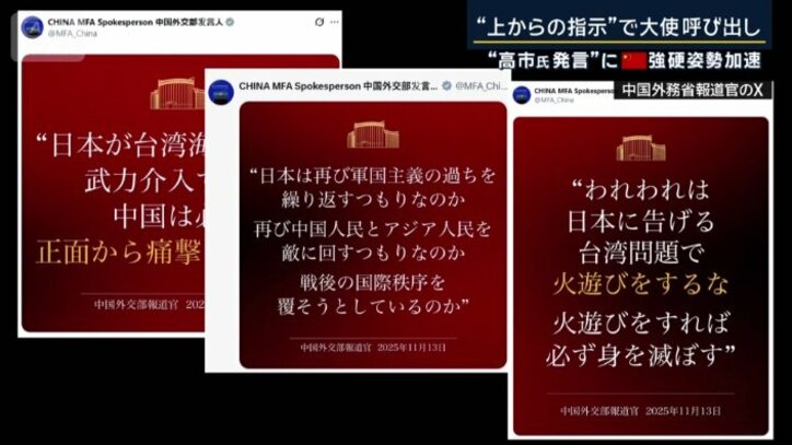 中国軍や中国外務省のSNS