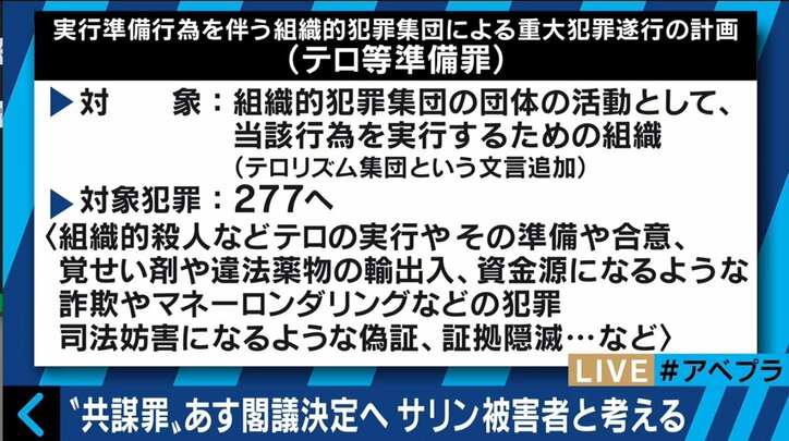 “共謀罪”法案が閣議決定　地下鉄サリン事件の被害者からも懸念の声
