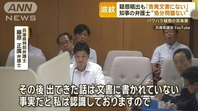 知事の弁護士「告発文書にない」