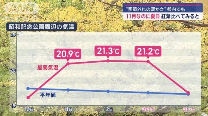 20℃を超える日が続く