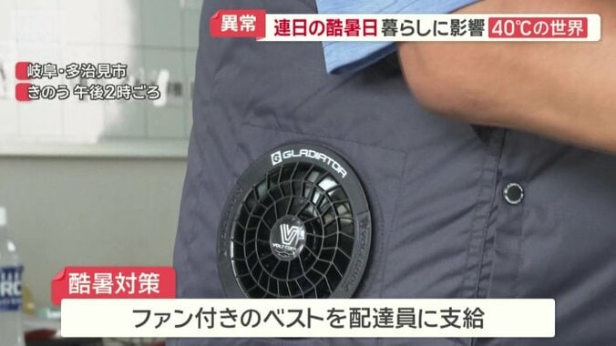 ファン付きのベストが配達員に支給