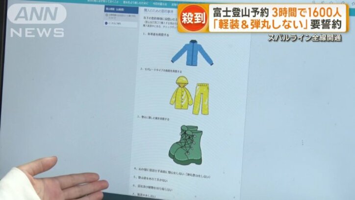 通行予約の条件は、十分な装備と計画で登ること