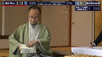 [棋聖戦 第一局]マスクをしまう渡辺名人