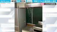 【映像】滝のような雨漏りで室内が大変なことに