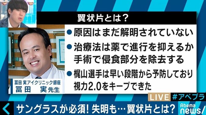 “翼状片”サングラスで甲子園に出場した梶山勇人選手の勇気　上念司氏も30年来の闘病を告白 3枚目