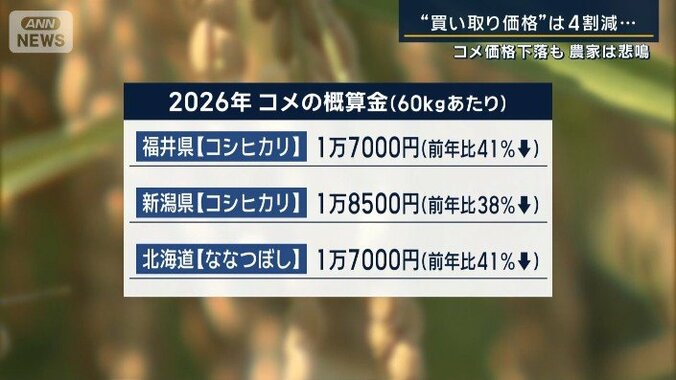 コメの概算金