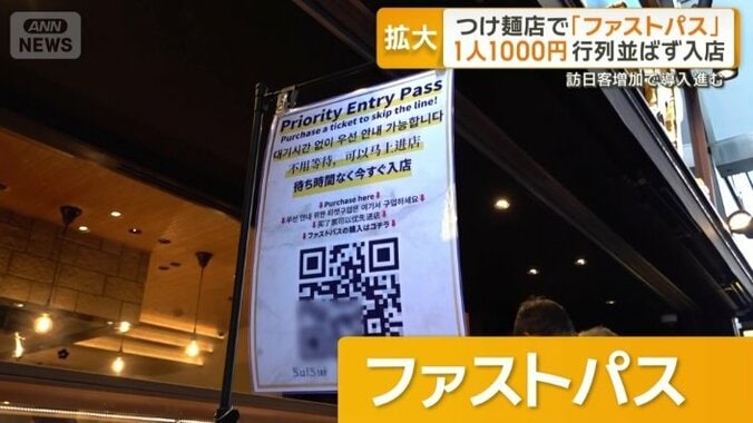 店の前にあるバーコードからファストパスを購入