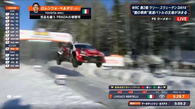 “プラダを着たドライバー”がGRヤリスで大ジャンプ！ 世界ラリー、“ただならぬ姿”に反響続々「御曹司きた」「しかもイケメン」 3枚目