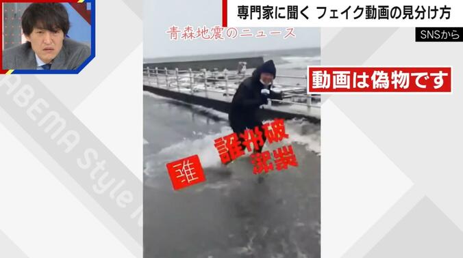 地震のフェイク動画（一部）