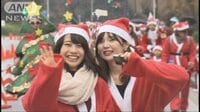 社会ニュース - 明治神宮外苑に2500人のサンタクロースが駆け抜ける | 動画視聴は【Abemaビデオ(AbemaTV)】