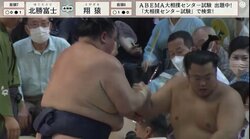 土俵下に落下した対戦相手を心配して…駆け寄り手を差し伸べる力士の姿に相撲ファンほっこり「優しい」「いい光景」