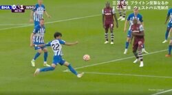 この位置はまさか…！ 三笘薫、伝説級スーパープレー「二段式フェイクボレー」を再び炸裂するのか？ スタジアムのボルテージも爆上がり