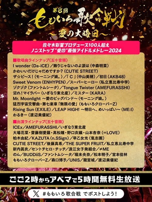  “佐々木彩夏プロデュース 最強アイドルメドレー”