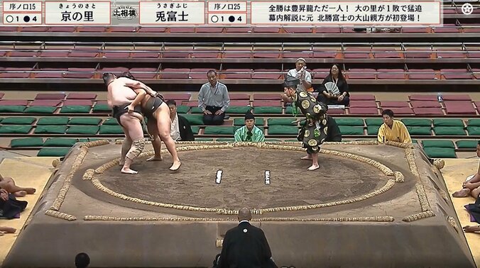 上手投げで2勝目を挙げた京の里