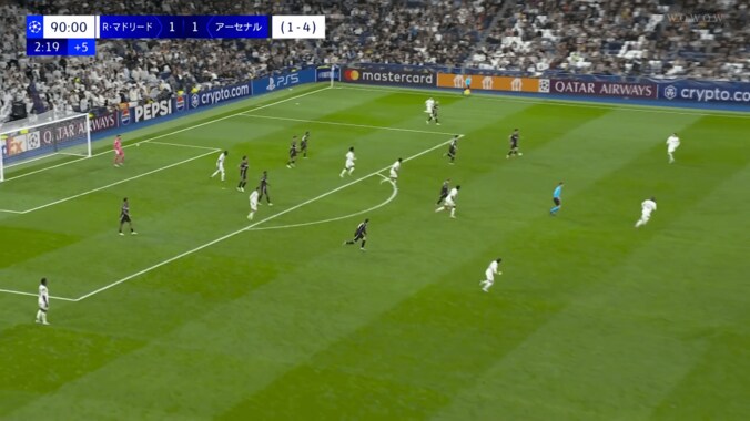 驚愕！“80m爆走スーパーゴール”のアーセナルFWにファン感動「守備して後半ATでこのスプリント…」「泣けてきた」レアル・マドリードの息の根を止めた瞬間 2枚目