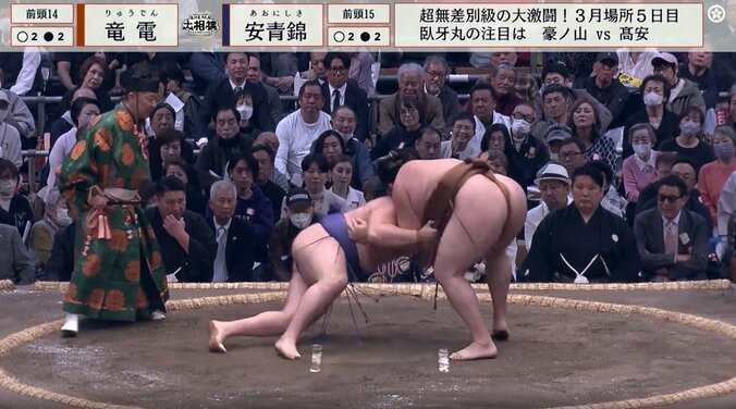 3敗目を喫した前頭十五枚目・安青錦（安治川）