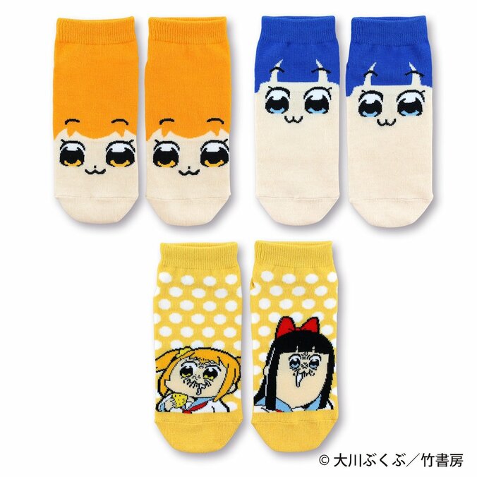 アニメ「ポプテピピック」ポプ子＆ピピ美がクッションや靴下に　カオスな作風がグッズでも 5枚目
