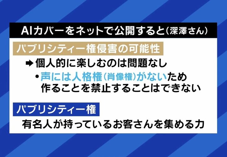 AIカバーをネットで公開すると