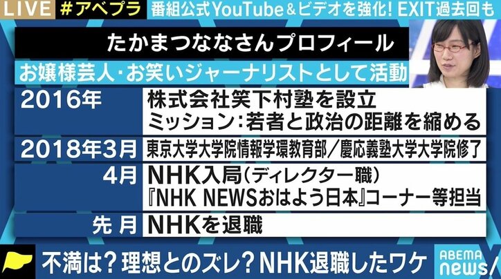 NHK退職のたかまつなな「会社を3年以内で辞める罪悪感」 “自身の発信＝NHKの発信”と見られ…副業時代の課題も 3枚目