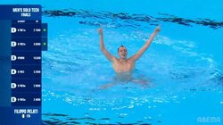 プールにジョーズが現れた！世界水泳AS、華麗な泳ぎを見せるイタリア代表選手、髪型まで“ジョーズスタイル”のこだわり