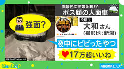 視線を感じて振り返ると…？ 雪景色に突然の"人面車”「近付いたら喰われそう」と反響