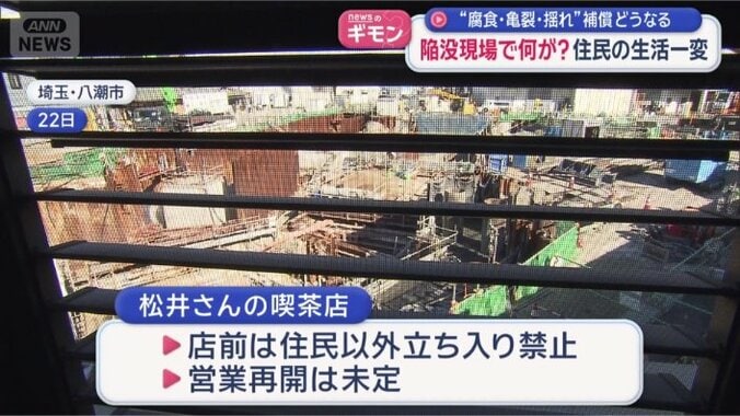 喫茶店のすぐ隣は工事現場