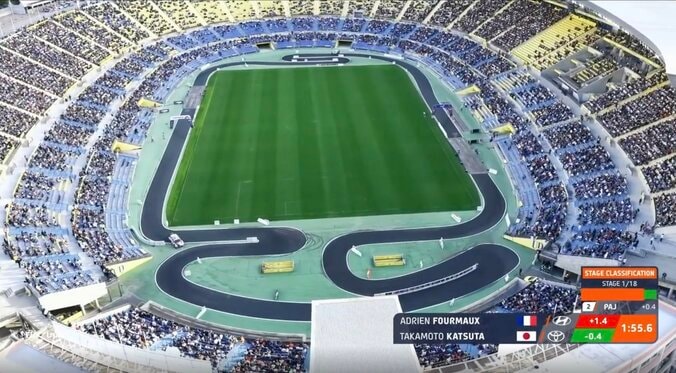 世界一のラリー車がスタジアムを“爆走”…滅多にない光景が話題！ 勝田貴元も豪快ドリフト披露しスペイン熱狂 4枚目