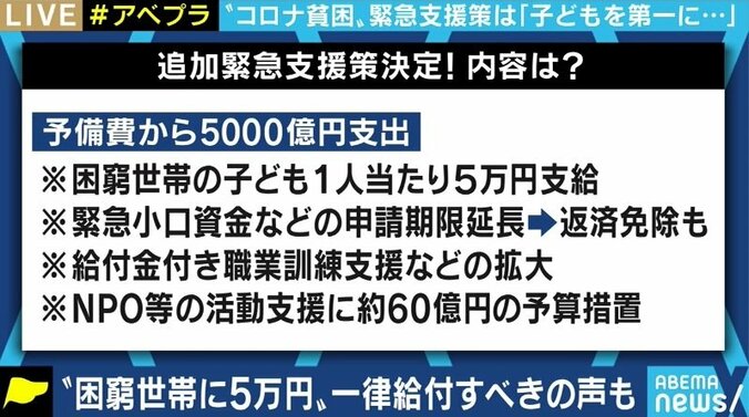 困窮する子育て世帯などへ緊急支援策 行き届かせるため、政府は申請に至るまでのサポートを 1枚目