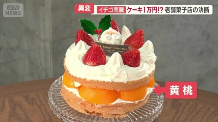 サンド部分のイチゴを黄桃に変更